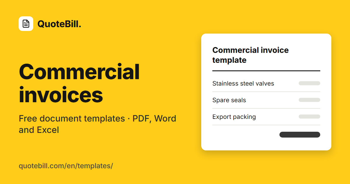 Free non-hazardous chemicals commercial invoice template